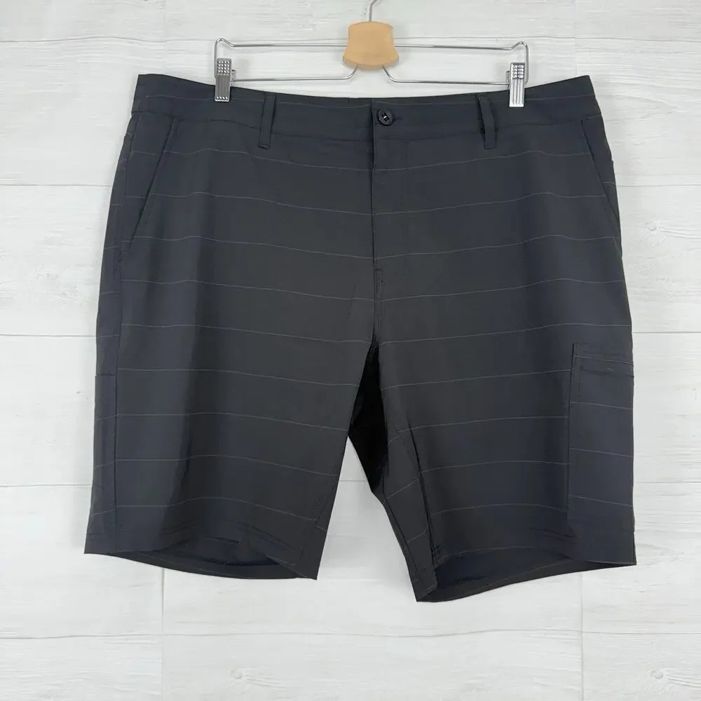 O'Neill Crossover Shorts Men 40 Black Hybrid Quick Dry Hike Pockets Surf Outdoor